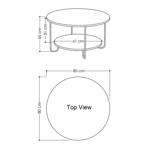 776HMS2849 Клуб Маса Corro Coffee Table - White