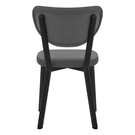 190-000059 Стол Joley темно сив кадифе-црн метал 45x39x86.5см