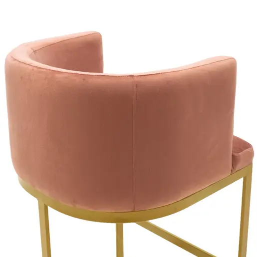 110-000019 Барски стол Viv apple velvet-golden metal 54x50x95cm