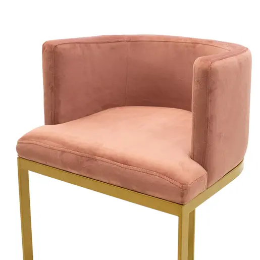 110-000019 Барски стол Viv apple velvet-golden metal 54x50x95cm