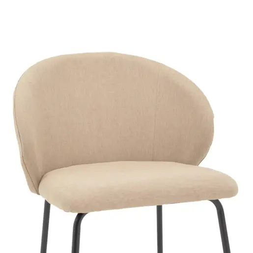 292-000043 Стол Olympian бежова ткаенина-црн метал ногарки 50x55x83cm