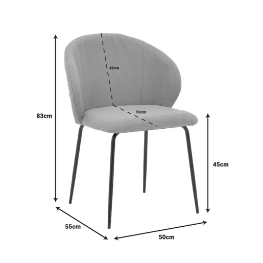 292-000043 Стол Olympian бежова ткаенина-црн метал ногарки 50x55x83cm