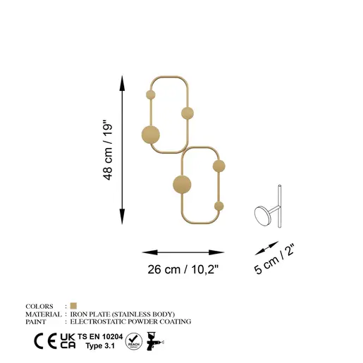 494PYT1160 Метална ѕидна закачалка Ladybug-A