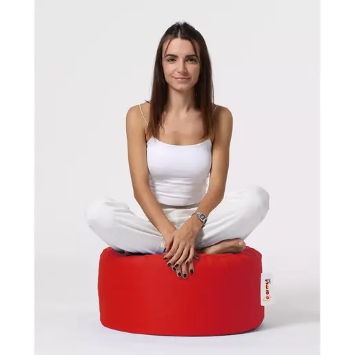 248FRN1312 Bean Bag Round Pouf - Red