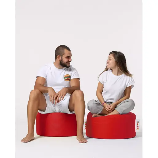 248FRN1312 Bean Bag Round Pouf - Red