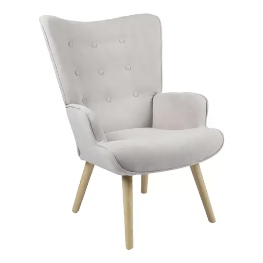 255-000020 Фотелја Fluffy  светло сива - крем