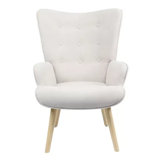 255-000020 Фотелја Fluffy  светло сива - крем