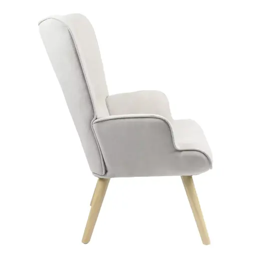 255-000020 Фотелја Fluffy  светло сива - крем