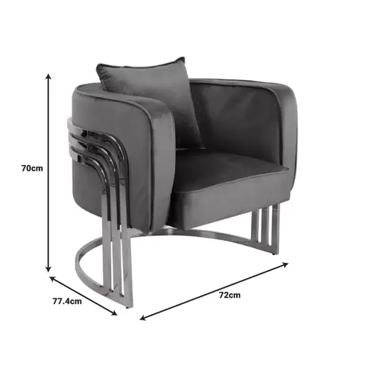 357-000021 Фотелја Roblu темно розева 72x77.4x70cm