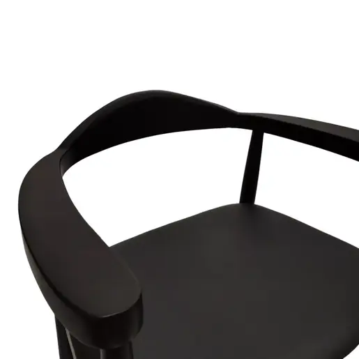 382-000002 Joube фотелја црно дрво со PU перница црна