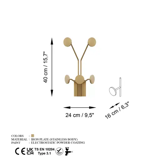 494PYT1152 Метална ѕидна закачалка Giraffe-A