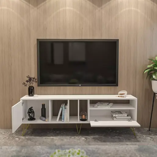 875ZNA5308 Тв комода Mistico (180) - White, Gold