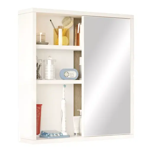 176-000197 Bagno бањарски шкаф со огледало бел