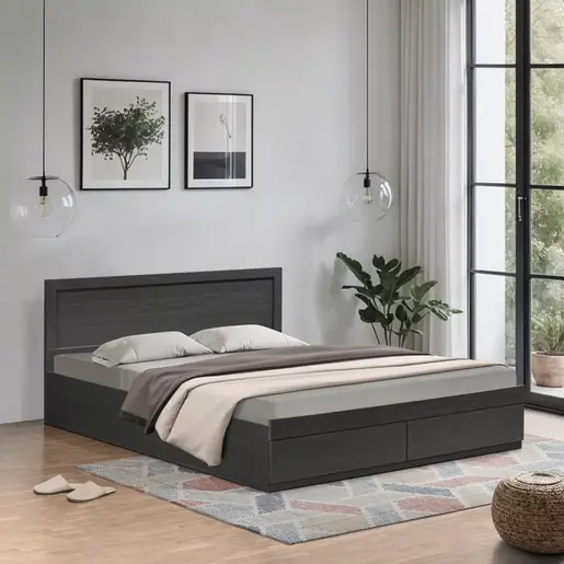 123-000245 Bed Olympus pakoworld with drawer in wenge color 150x200cm