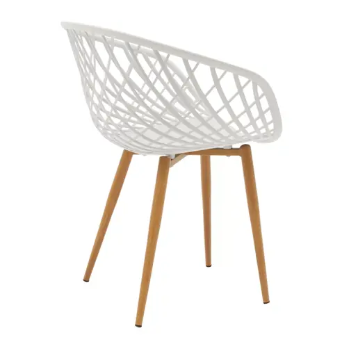 200-001011 Трпезариски сет Ezra-Balu бел мермер D120x75cm