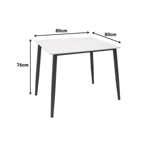 029-000376 Трпезариска маса Густас Бела 80x80x76cm