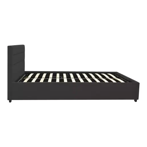 006-000057 Molito pakoworld velvet bed in black shade with storage space 120x200cm