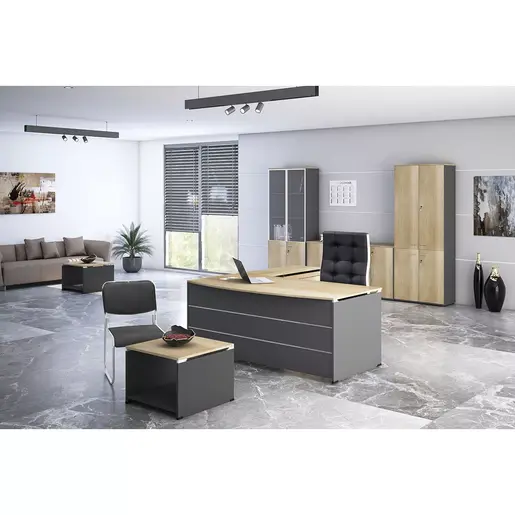 069-000010 Биро Lotus даб-антрацит 180x160x75cm