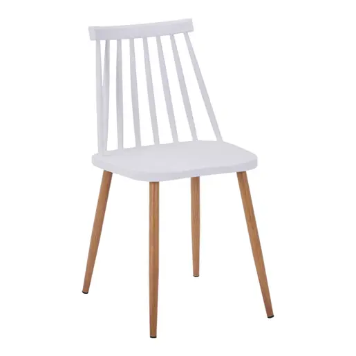 327-000046 Стол Aurora I во бела нијанса-природни метални ногарки 43x48x79cm