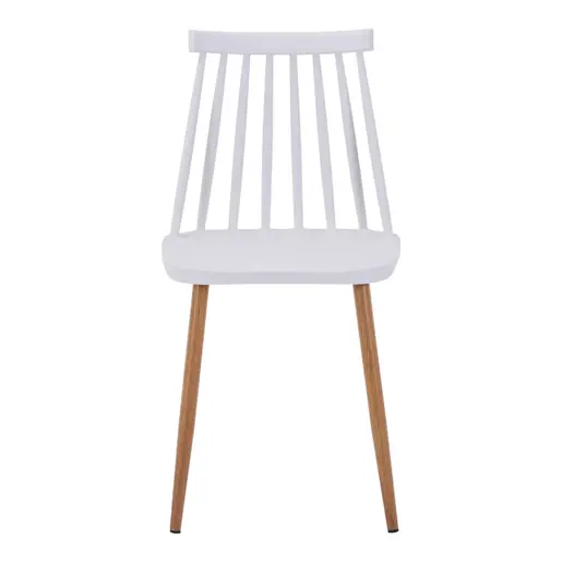 327-000046 Стол Aurora I во бела нијанса-природни метални ногарки 43x48x79cm