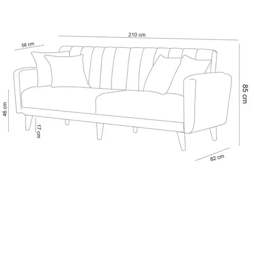 867UNQ1313 Софа Estrellina Grey