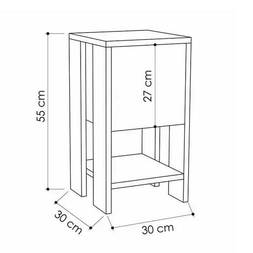 119-001072 Наткасна Ema бела 30x30x55cm