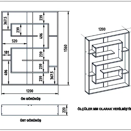 875ZNA3650 Полица МАТОЛА црна