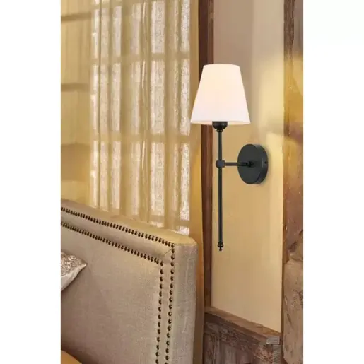 846STL4132 Ѕидна ламба Davin Siyah Beyaz Abajurlu Aplik