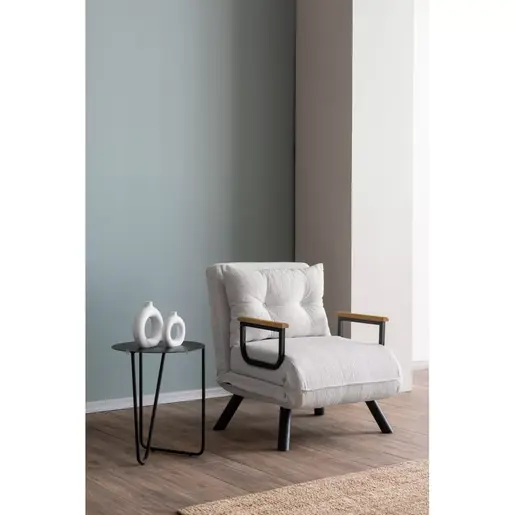 859FTN2836 Фотеља Sando Single - Teddy Fabric - White