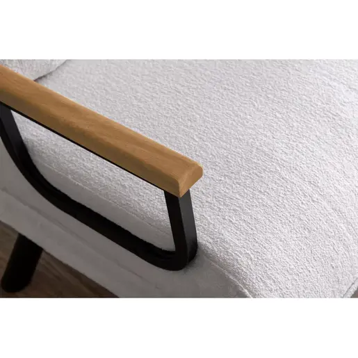 859FTN2836 Фотеља Sando Single - Teddy Fabric - White