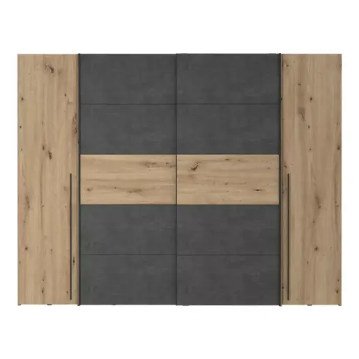 318-000005 гардеробер со 4 врати Verzo даб-антрацит 270.5x61.5x210.5cm