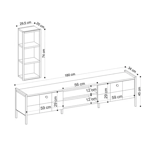 793ELG3024 ТВ комода ЛОЗАНА атлантик