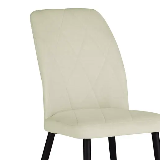 320-000015 Стол Вика екрю ткаенина-црн метал ногарки 48x58x90см