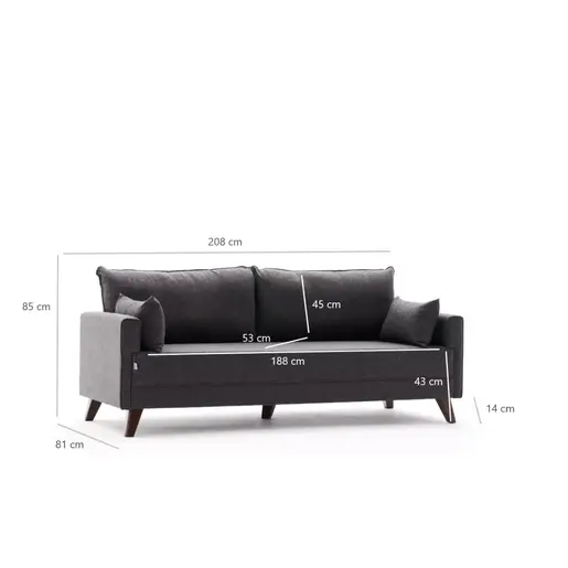825BLC2575 Софа Bella Sofa Bed - Anthracite