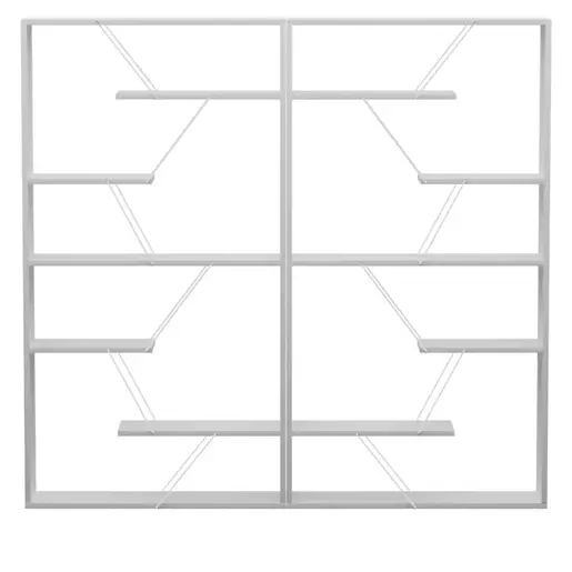 225-000045 Полица за книги Tars сиво-Бела 168x24x157cm
