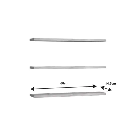 120-000447 Ѕидна полица Edna Природно дрво 60x14.5x1.8cm