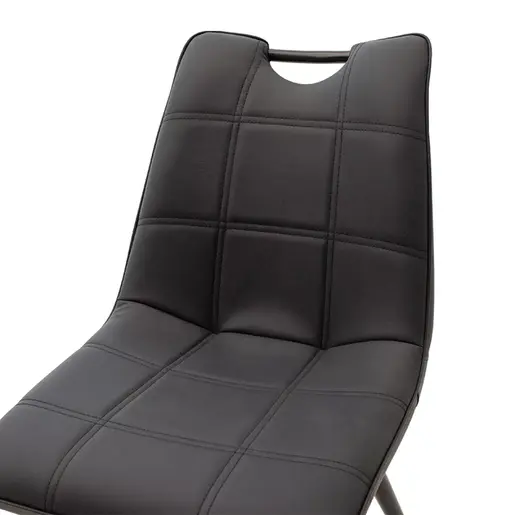 058-000017 Стол Нели метал темно сива пу црна