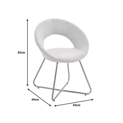 127-000168 Стол Валентина беж кадифе-златни ногарки 65x60x82εκ