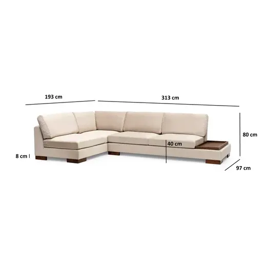 560ARE1161 Софа Tulip Corner Left Without Pouf - Beige