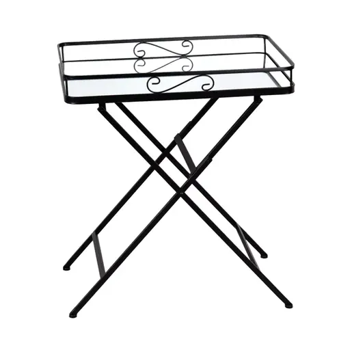 352-000009 Joene Inart склоплива маса црна метал-огледало стакло 60x38x68cm