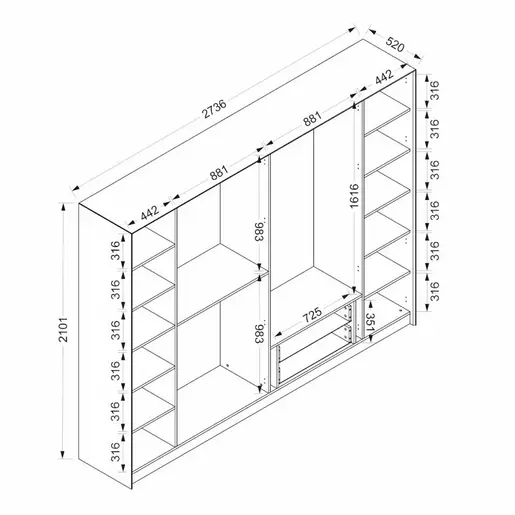 506MNR2733 Плакар Kale - 6637
