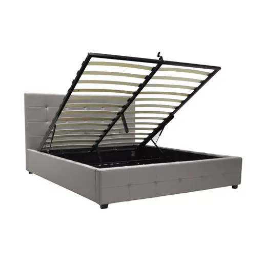 006-000045 Дупли кревет Roi pu со простор за складирање во сива мат 160x200cm