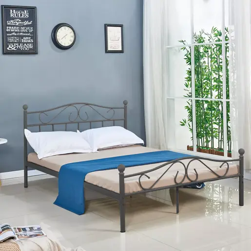 285-000015 Брачен кревет Yorick black 150x200x99cm