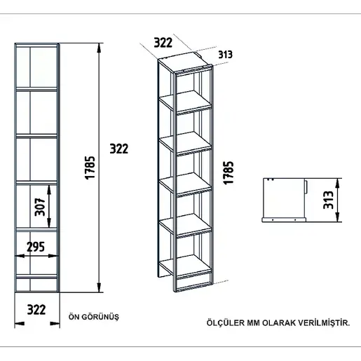 875ZNA3652 Полица ДУРБАН црна