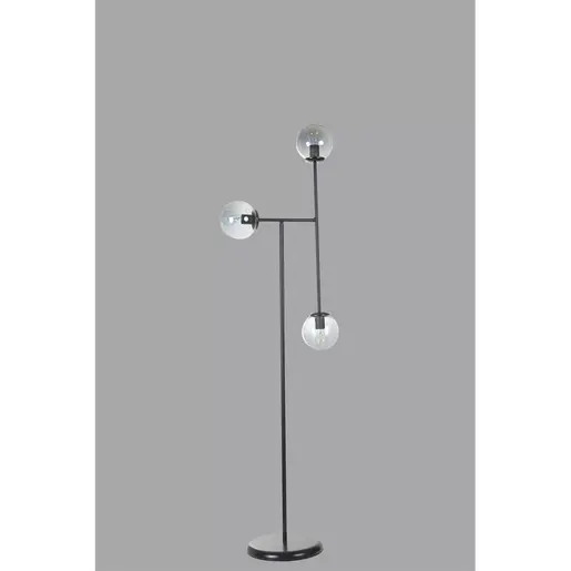 534LUN4573 Подна ламба Favori 3 Lü Siyah Füme Camlı Lambader