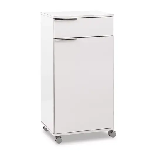 039-000136 Кабинет Чад  мобилен во бел гланц боја 50x40x100cm