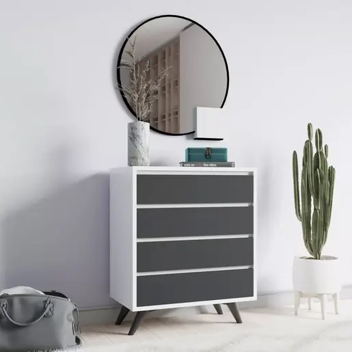 811MDD3436 Комода Suvera - White, Anthracite
