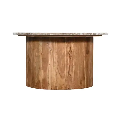 379-000008 Клуб маса Sergy 70x70x35см – акација / мермер