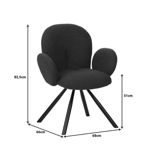 029-000250 Фотелја Garzele Inart  Антрацит