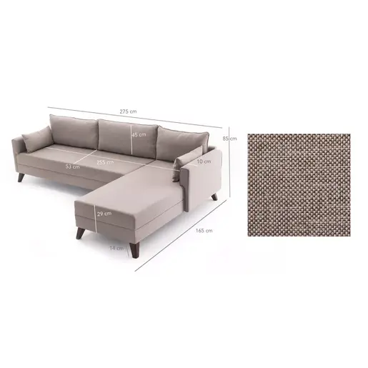 825BLC1513 Софа Bella Corner Sofa Right 1 - Cream
